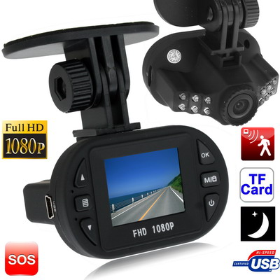 C600 Black, 1.5 inch LCD Screen 4X Digital Zoom Full HD 1080P Car Camera Vehicle DVR with 12 IR LED Night Vision Lights